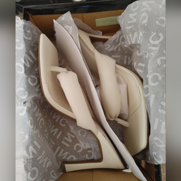 INC Sageep Cream High Heel Sandals 9M - Picture 3 of 13